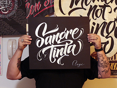 Sangre y Tinta / Blood and Ink hand lettering lettering pellizo peyi script