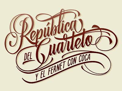 República del Cuarteto fernet hand lettering lettering pellizo peyi vector