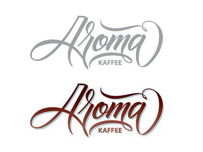 Aroma Caffee branding identity lettering logo pellizo peyi script lettering