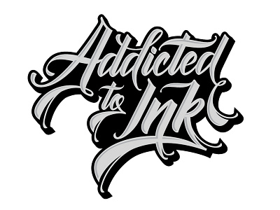 Addicted to Ink ink lettering logo pellizo peyi tattoo vector