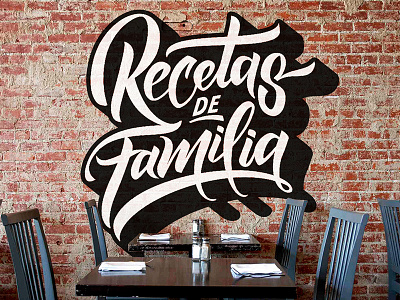 Recetas de Familia food lettering mural pellizo peyi