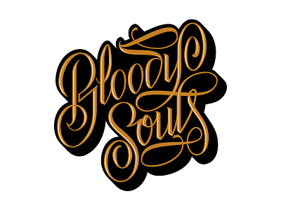 Bloody Souls brand branding hand lettering lettering logo pellizo peyi script vector