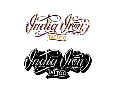 India Iron brand branding calligraphy hand lettering hand made lettering logo pellizo tattoo shop vector