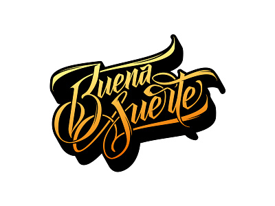Buena Suerte brand branding calligraphy hand lettering identity lettering logo pellizo peyi script vector