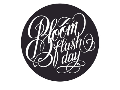 Bloom Flash Day brand brand and identity calligraphy lettering logo vector