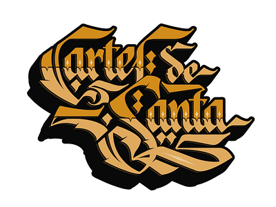 Cartel de Santa calligraphy cds concept lettering mexico peyi rap vector