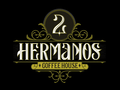 2 Hermanos Coffee House adobe illustrator brand branding design food handmade lettering logo pellizo peyi vector