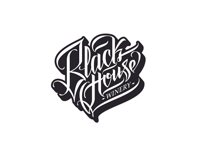 Black House Winery adobe illustrator brand calligraphy hand lettering handmade lettering logo logodesign logos logotype pellizo peyi typography vector wine