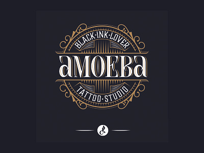 Amoeba Tattoo Shop amoeba brand calligraphy lettering logo logotype pellizo peyi tattoo tattoo studio vector