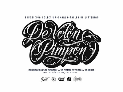 De Volón Pimpon, muestra colectiva de lettering. evento handmade lettering pellizo vector xalapa