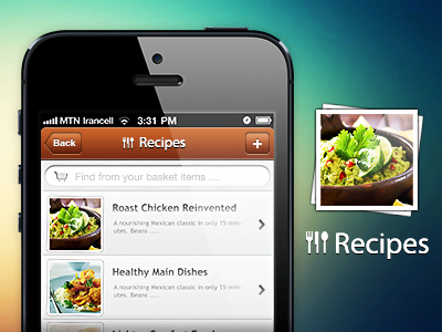 Recipes List app food interface iphone iphone5 list recipes ui