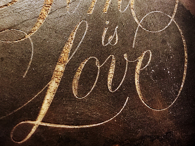 Time Is Love hand lettering laser cut laser engraving lettering retro stone type typography vintage