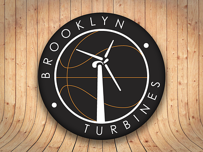 Basketball sport team logo - Brooklyn Turbines basketball brand identity branding brooklyn design logo new zealand sport team vector wellington wind turbine