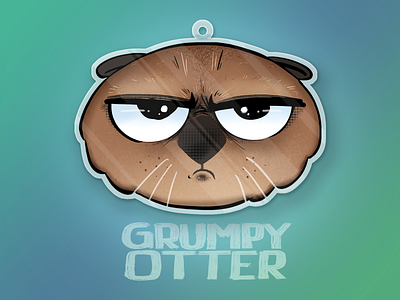 Grumpy Otter charm giveaway animal character design charm giveaway illustration otter stickermule