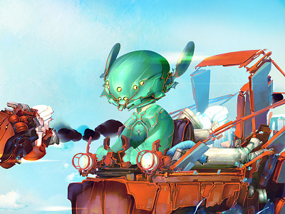 Mininova animation desert game illustration planet robot rust sci fi ship steam videogame wreck
