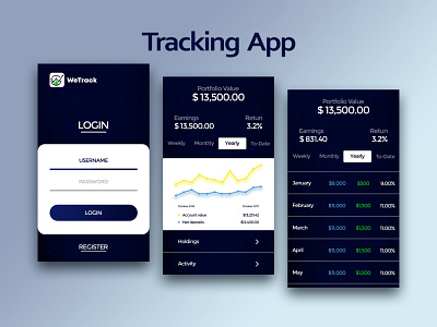 Tracking App android app design booking brand design color creative design dribbble ios iphone login logo minimal samsung track tracking typography ui design ux design web design