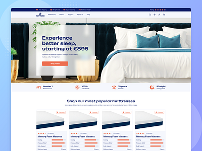 Mattress - The best sleeping experience UI/UX homepage