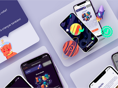 Kosmos App Graphics app branding design illustration ui