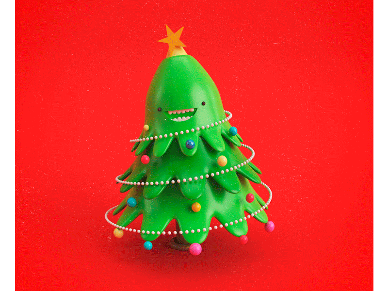 El arbolito gozón wish you a merry xmas ⭐️✨ 3d illustration c4d illustration red star xmas xmas tree