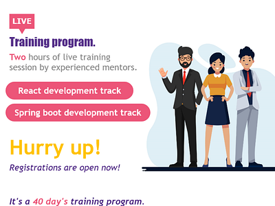 Facebook post for training program registration branding