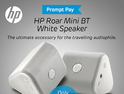 HP Roar Mini BT White Speaker - Product banner advertisement branding product banner