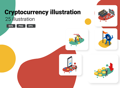 Cryptocurrency Illustration app branding crypto design education icon illustration logo mining ui ux vector