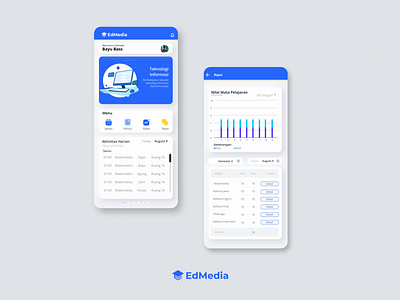 Edmedia Mobile app branding design education icon illustration logo mobile teacher ui ux vector