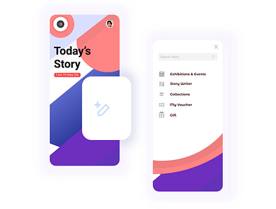 Todays story app app design minimal todays story ui writers