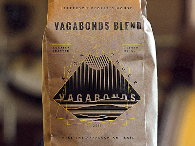 Vagabonds Blend at badge co op coffee friends hiking label local coffee