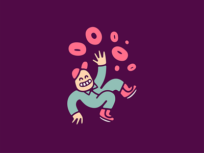 Free Falling Donuts branding bright coffee colorful donut shop donuts falling happy illustration joy local pastry pattern small business sweet tampa