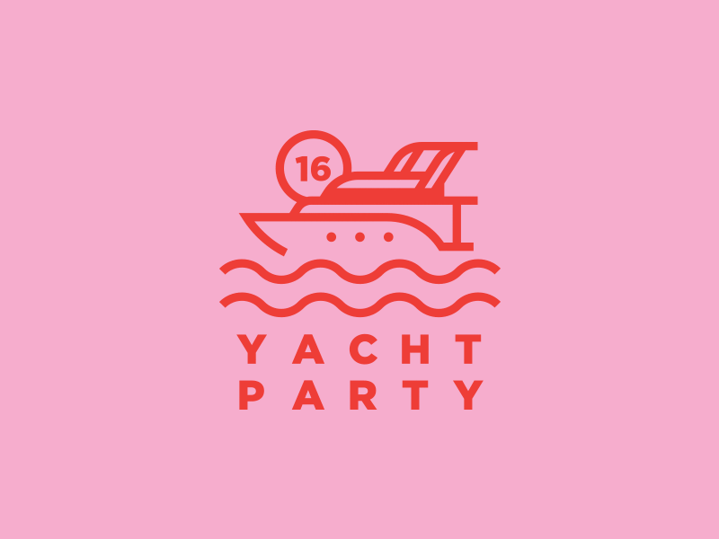 Codename #yachtparty boat flat icon illustration logo party popular secret stroke vector water yacht