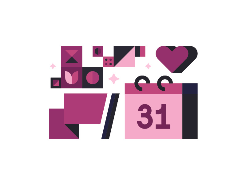 Community Events pink love charity event community flag calendar care heart