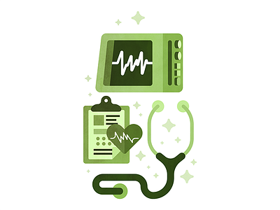 The Pulse chart checking clipboard ekg green health heart life medical pulse service stethoscope