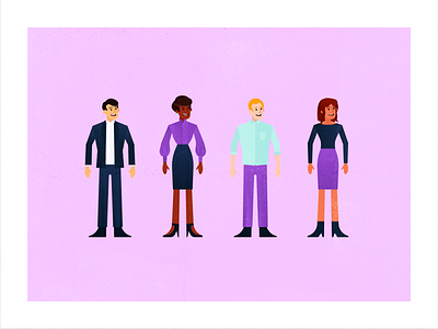 People Exploration: Character Group C business client customer support flat flight booking fly illustration laptop office people planning popular purple search service travel travel app traveling vector