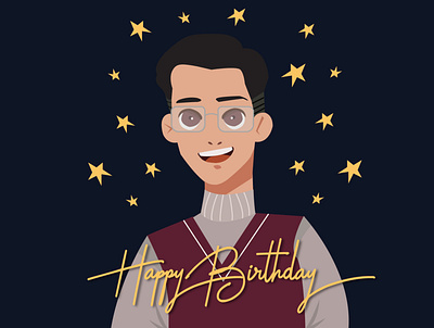 BIRTHDAY PRESENT design illustration