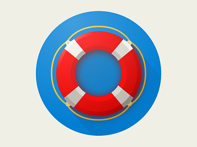 Life Buoy emergency icon life buoy red service water