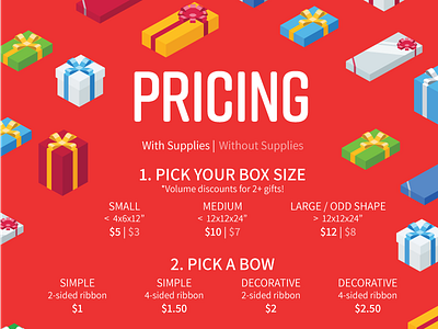 Holiday Wrapping - pricing christmas gift holiday isometric presents red
