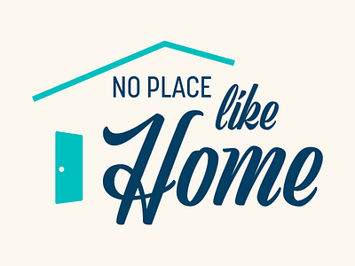 No Place Like Home Logo 50s brand home logo nonprofit post war therapy