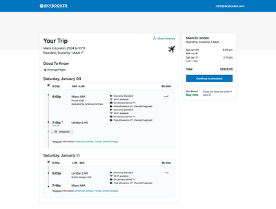 Booking Confirmation design ui web