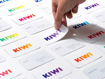 KIWI Business Cards business card business cards colors gradient gradients kiwi logo logo design rebranding