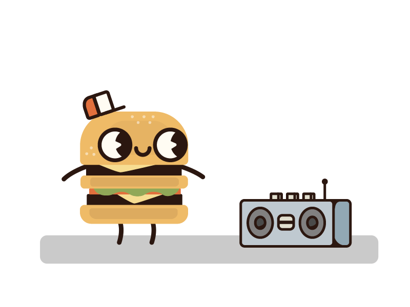 Burger Dance animation burger cute dance fast food frames hiphop illustration lovely meat music street