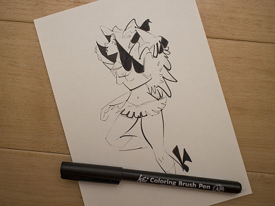 Inktober #6 beauty bird black and white character feather girl hawk girl illustration ink inktober micron shehawk