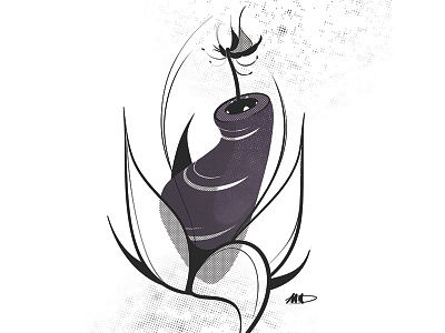Fly Snatcher creature digital fly halftone illustration monster onform plant snatch