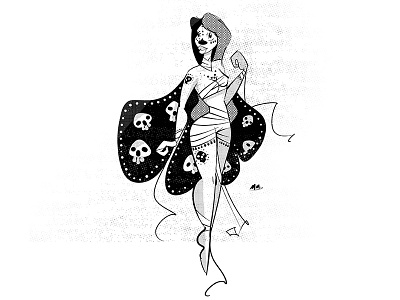 Skull Fairy blackandwhite dayofdead fairy illustration illustrator moth pinup skeleton skull skulls sugarskull wings