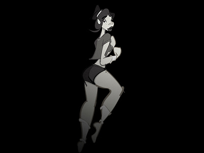 Runner beauty characterdesign female grayscale illustration pinup runner