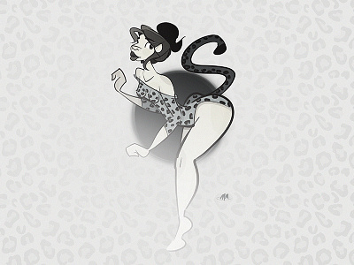 Liora beauty characterdesign fantasy female girl leopard leotard liora pinup print tail