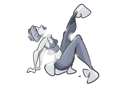 MerMay #24 art character digital fantasy girl gray illustration mermaid mermay pinup woman