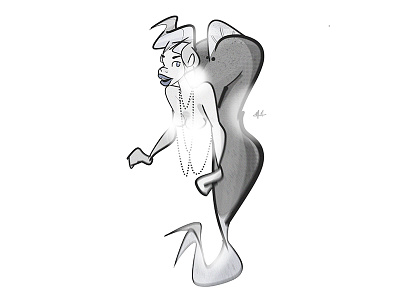 MerMay #25 art character digital fantasy girl gray illustration mermaid mermay pinup woman
