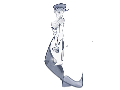 Mermay #26 art character digital fantasy girl gray illustration mermaid mermay pinup woman