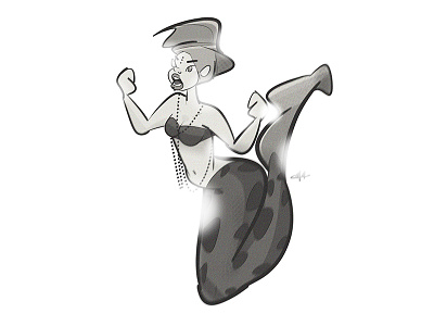 MerMay #29 art character digital fantasy girl gray illustration mermaid mermay pinup woman